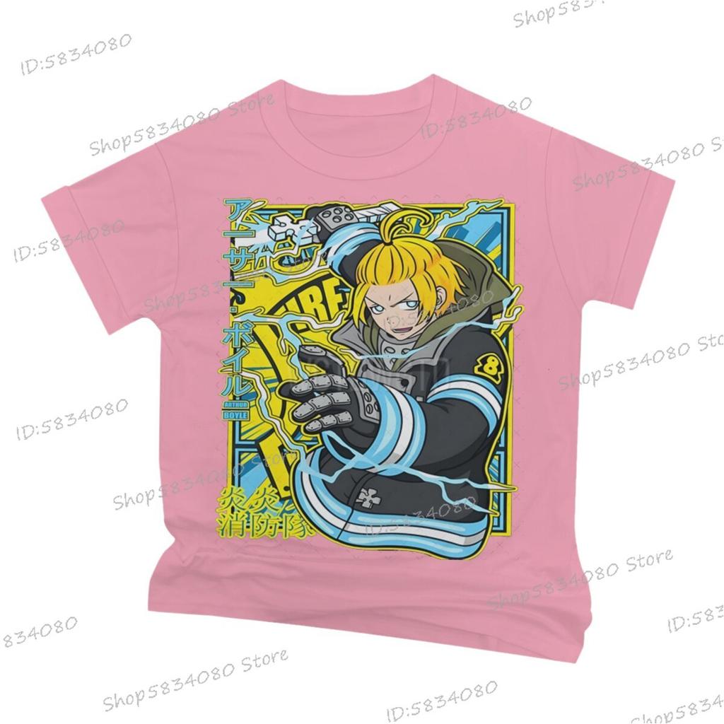 Japanese Anime Fire Force Graphic T Shirts Unisex Women Fashion Streetwear Soft Tee Unisexs Fire Force Printed Street Cool Tshirts