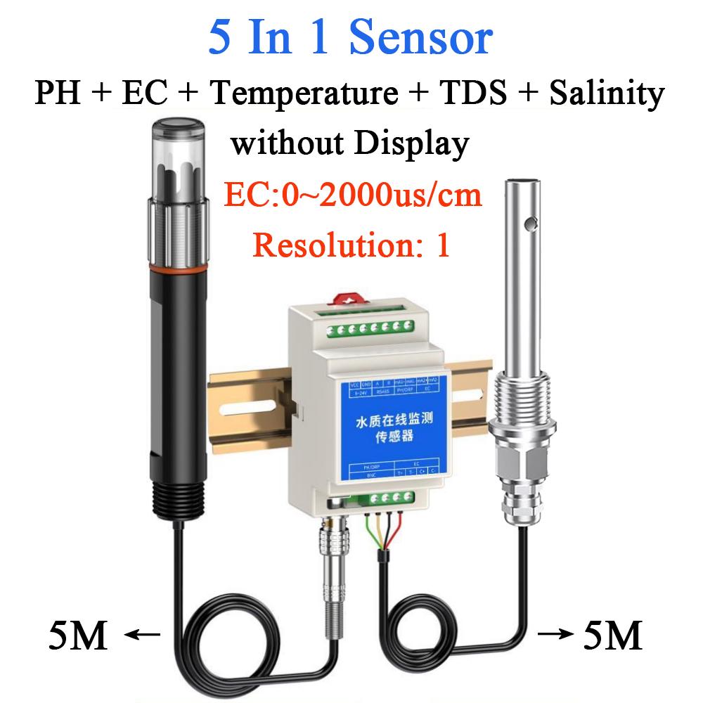 High-precision pH EC Sensor Water Quality Environmental Protection Detector Salinity Temperature TDS Integrated Transmitter