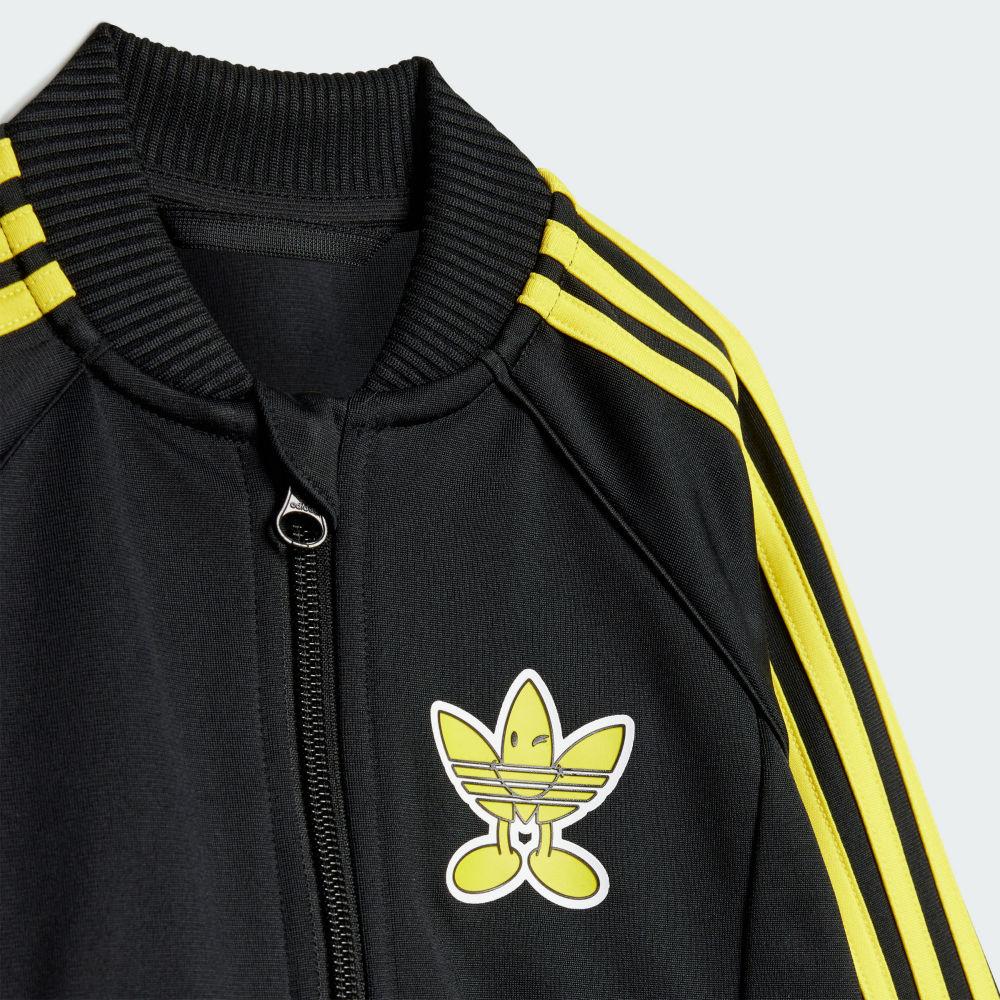adidas Originals X Smileyworld Collaboration Casual Sports Suit Sst Striped Comfortable Versatile Jacket Simple Soft Long Pants Baby Suit Black JD2874