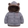 Kids Winter Fleece Lined Coat Cartoon Bear Ear Hooded Thick Warm Cotton Jacket For Boys Girls Zip Up Outerwear
