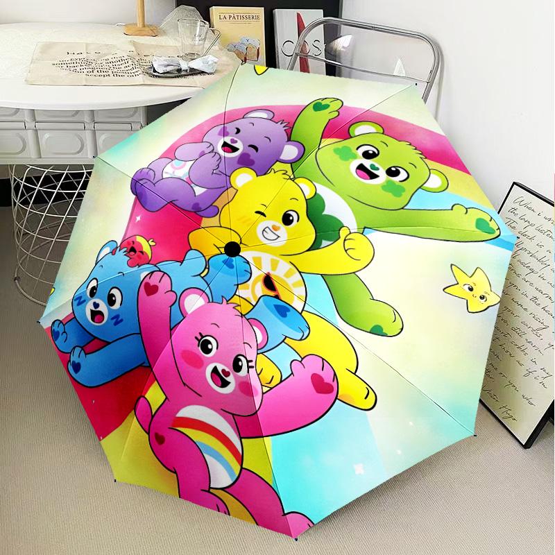 1PC Love Bears Automatic Folding Umbrella 8-Rib Travel Umbrella with Auto Portable Case, Ideal Gift for Birthdays