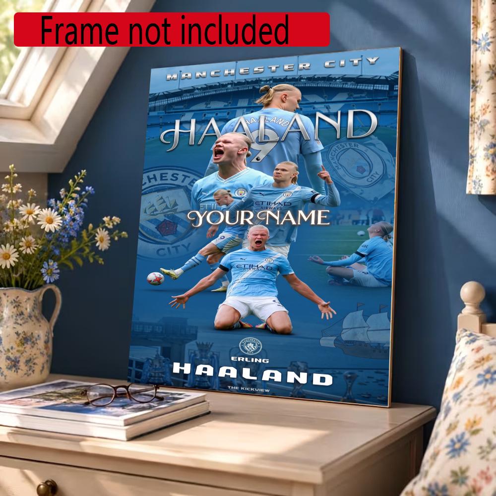 Haaland Personalized Name Round Diamond Painting Kit Diamond Embroidery Painting Rhinestones Mosaic Frameless Handwork Decoration Arts