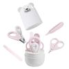 4-in-1 Baby Nail Clipper Set: Baby Nail Clippers, Baby Scissors, Tweezers, and Nail File (Polar Bear Pink)