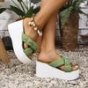 Platform Wedge Slippers Women Outside Shoes Riband Butterfly Knot Sandals Summer Beach Flip Flop Slides Women Bohemian Shoes