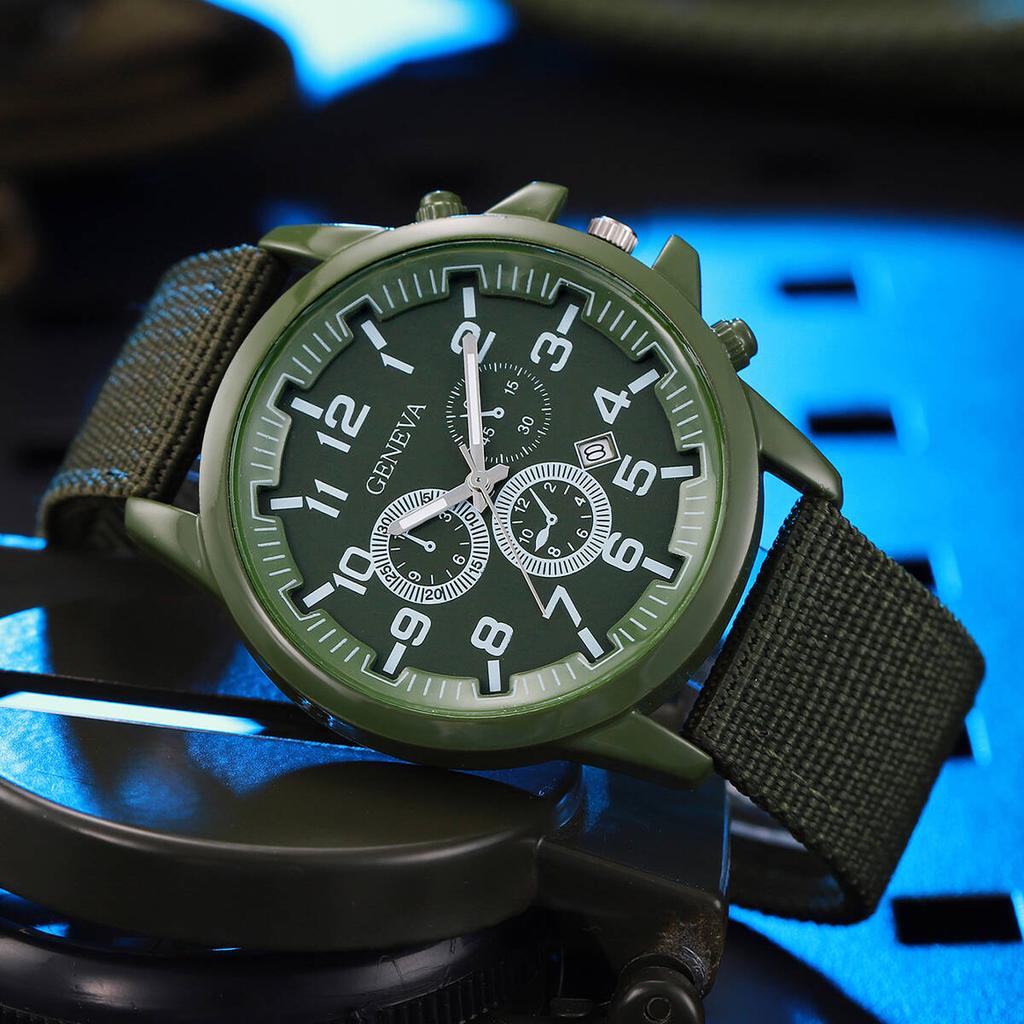 Fashion Mens Military Watch Casual Nylon Sports Quartz Watch With Calendar Reloj Hombre