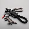 New Leather Dinosaur Keychain Durable Aluminum Alloy Dinosaur Keyring Jewelry Accessories Hand-Woven Handbag Keychain Women Men