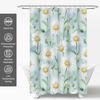 Blue Floral Shower Curtains,Cute Daisy Bathroom Curtain,Flower Washable Waterproof Polyester Fabric Bath Curtain Modern Aestheti