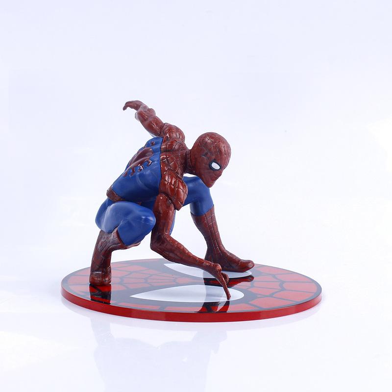 Hot Movie 9Cm Spider-Man Figure Model With Base Pvc Statue Creative Desktop Decor Collectible Trendy Toy Surprise Figure Gift