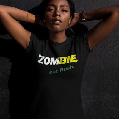Famous Sub Shop Logo Zombie Eat Fresh T-shirt Short Sleeve Cotton Tee Unisex T-Shirt