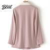 Versatile Basic Suit Jacket Women Casual Coat Notched Lapel Long Sleeve Patchwork Color Double Breasted