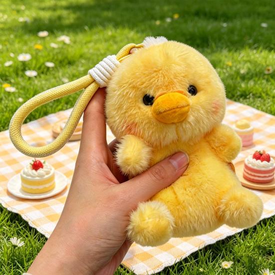 Bag Pendant Cartoon Animal Doll Plush Charm Keychain with Lanyard Soft Fluffy Texture Stress Relief Table Companion