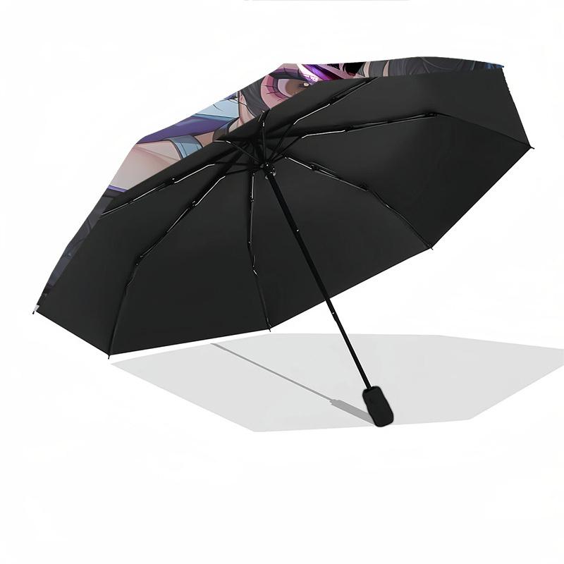 K-POP Anime Girls Group Themen-Regenschirm mit automatischem Öffnen und Schließen - 8 Speichen, Geeignet für Freizeit und Ausgehen, Outdoor-Accessoire, Gothi