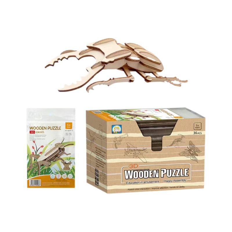 Charming Wooden 3D Puzzle for Kids - Educational DIY Toy for Kindergarten