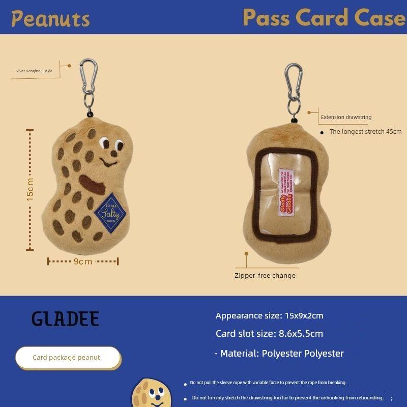 

Japanese Gladee Apple Banana Pendant Doll Stuffed Earphone Bag Retractable Rope Card Holder Coin Purse Key Card Holder Peanut card holder (only one card can be placed)