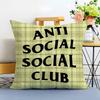 Cool A-ANTI SOCIAL SOCIAL CLUB-MT Pillow Case Printed Brushed Fleece Pillow Baby Skin-Touch Eco-Friendly Dye-Sublimat