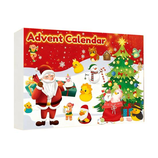 2025 Duck Advent Calendar 24 Days Acrylic Ornaments Christmas Countdown Box