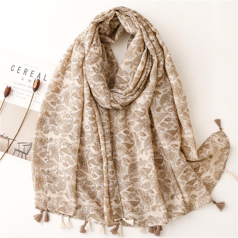Women Spain Fashion Viscose Scarf Lovely Sunflower Tassel Shawl Wrap Neck Pashmina Stole Winter Foulard Bufandas Muslim Hijab