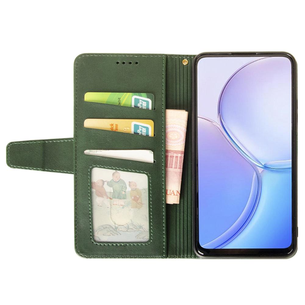 

IDEWEI For OnePlus 13 Case Leather Wallet Phone Cover Stand Calf Texture Green