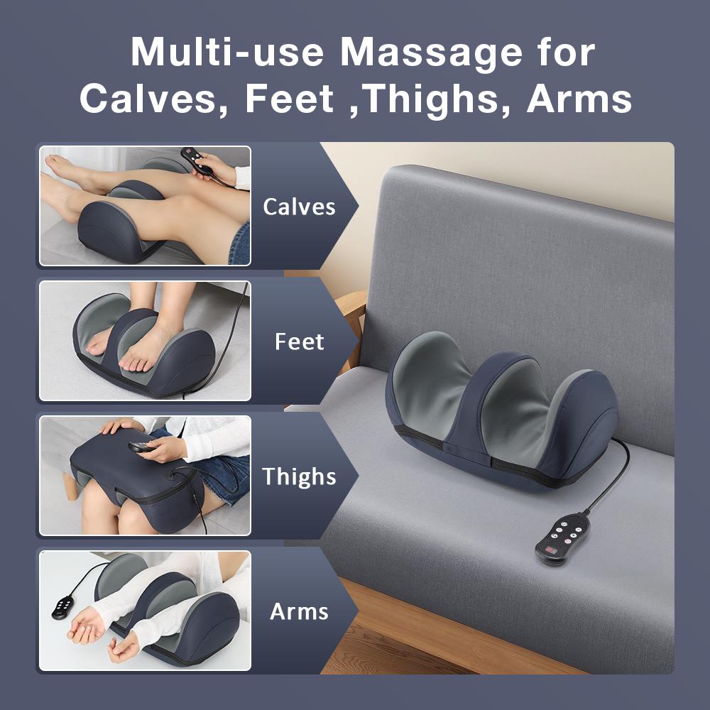 Electric Intelligent Foot Massage Device with Remote Control Household Calf Massager Red Li Kneading Therapy for Foot Relaxation