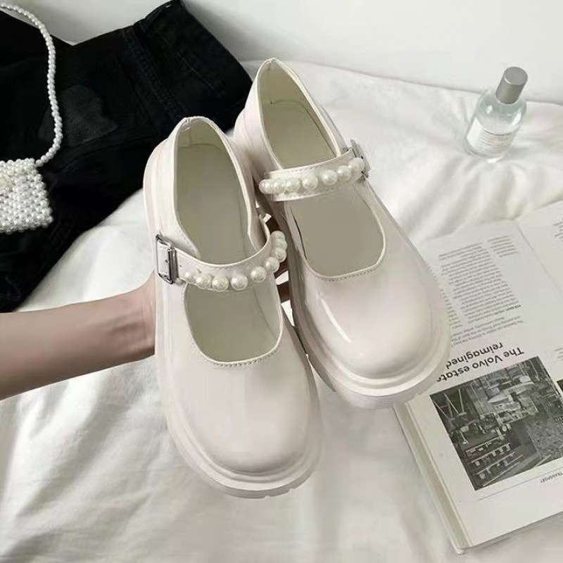 Mary Jane japanska jk små läderskor damstudent koreansk version mångsidiga retro brittisk stil 2025 nya vår enkelsskor dam