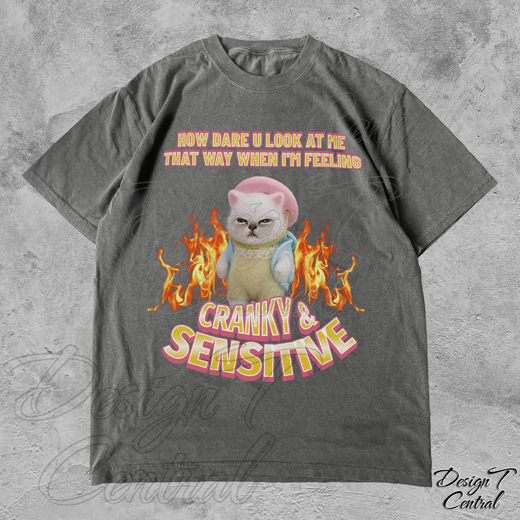 Cranky Kitty T-Shirt: Funny Retro Meme Cat Shirt