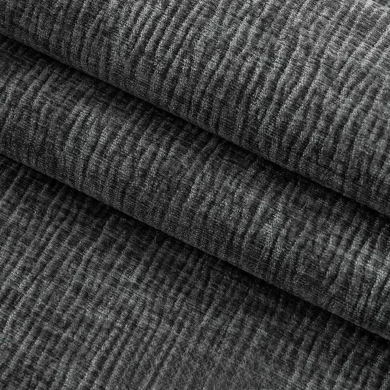 Thickened Plain Chenille Fabric Jacquard for Sewing Curtains Sofacovers Sewing Striped Pattern Textile Skin-friendly Textured