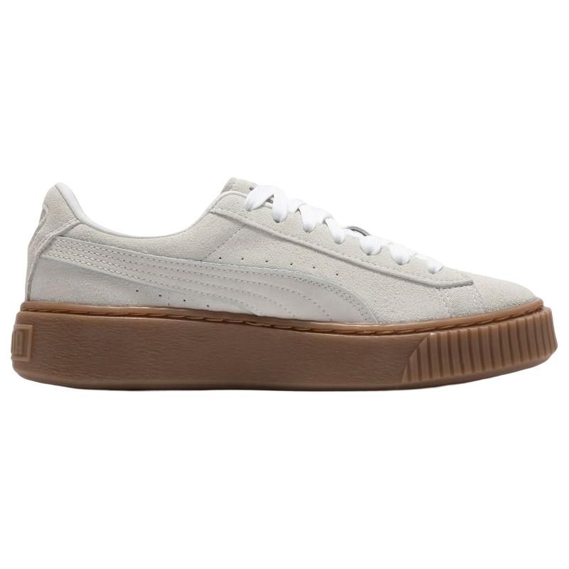 Puma Zapatillas Deportivas de Plataforma de Ante Core de Caña Baja para Mujer Blancas Grises 392135-01