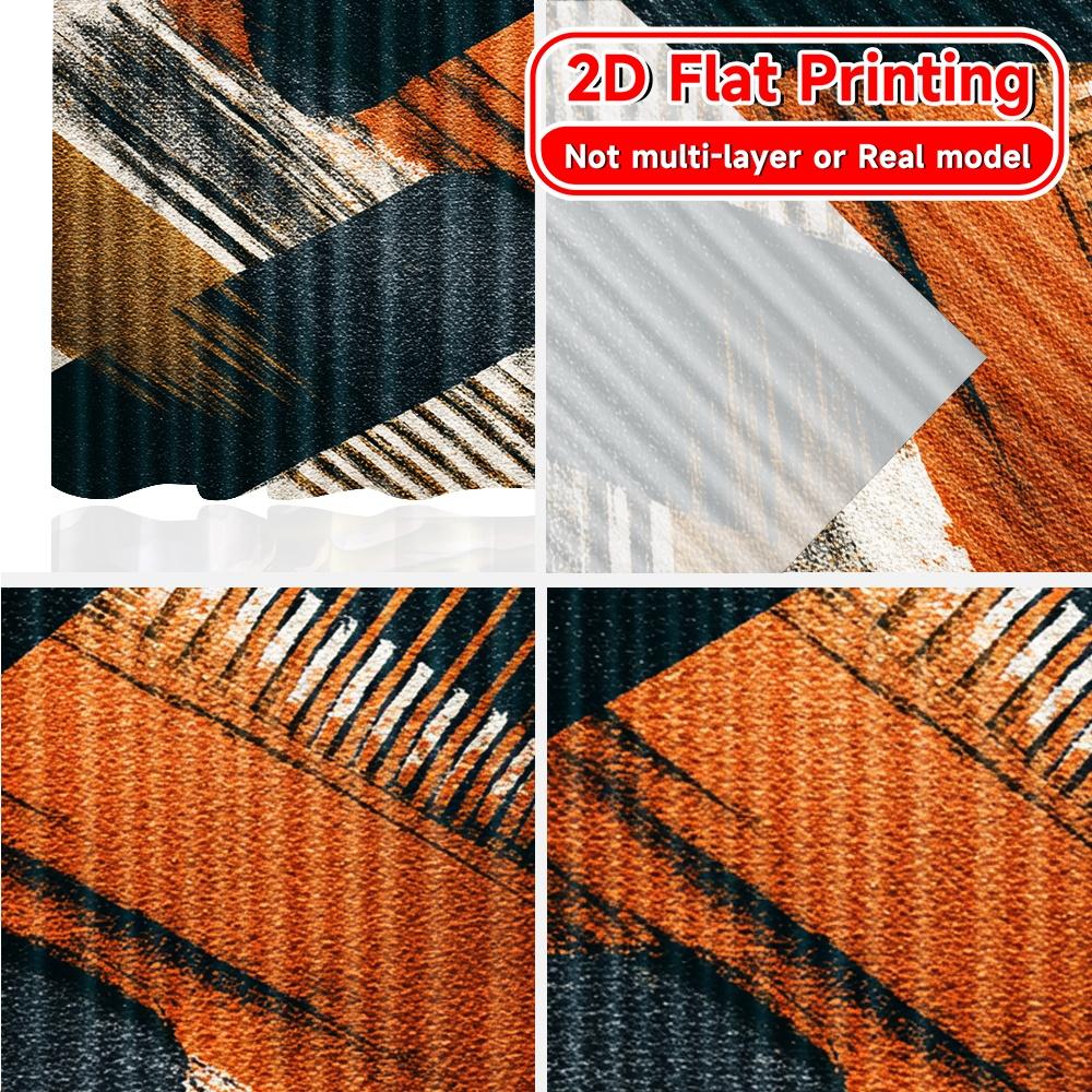 2D FLAT PRINTING 2pcs Curtains (Without Rod) Abstract Bold Stripes Ramadan Festival Minimalist Curtains Polyester Easy Install
