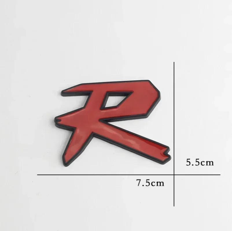 3D Metal Letters R Logo Rear Boot Trunk Emblem Badge Sticker Decals For Civic Accord FIT TYPER Car Styling Accessories