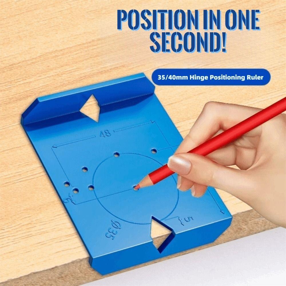 ABS Hinge Drilling Locator Blue Installation Auxiliary Tool Install Positioning Tool  Woodworking
