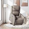 Massage Recliner with Rising Function Taupe Fabric