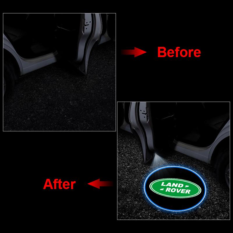 1/2pcs LED Car Door Courtesy Light Projector Welcome Lamp Car Badge for Land Rover Range Rover Defender Freelander Discovery 1 2 3 Evoque Rover L32