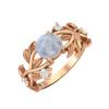 6MM Round Moonstone Gemstone 925 Sterling Silver Rose Plated Solitaire Ring