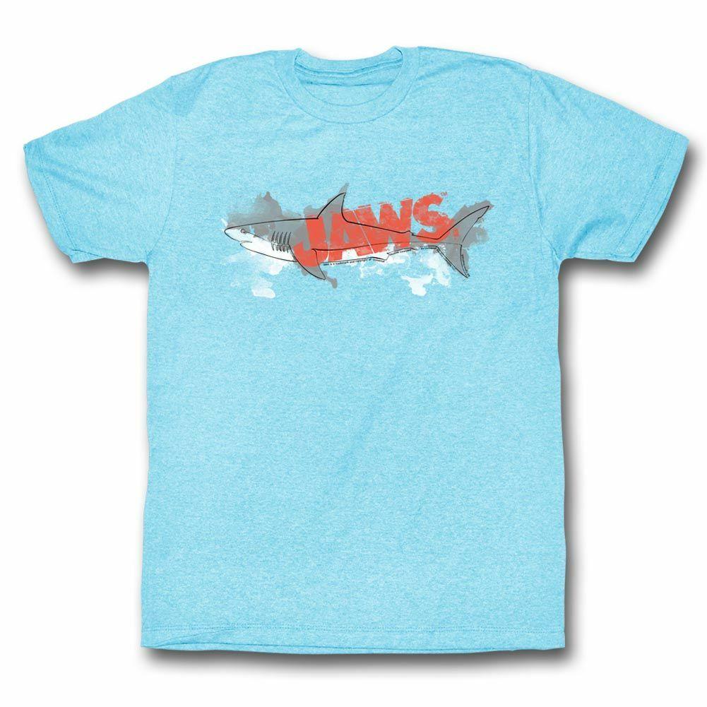 Jaws Watermark Light Blue Heather Adult T-Shirt Mens Womens Tees Top S