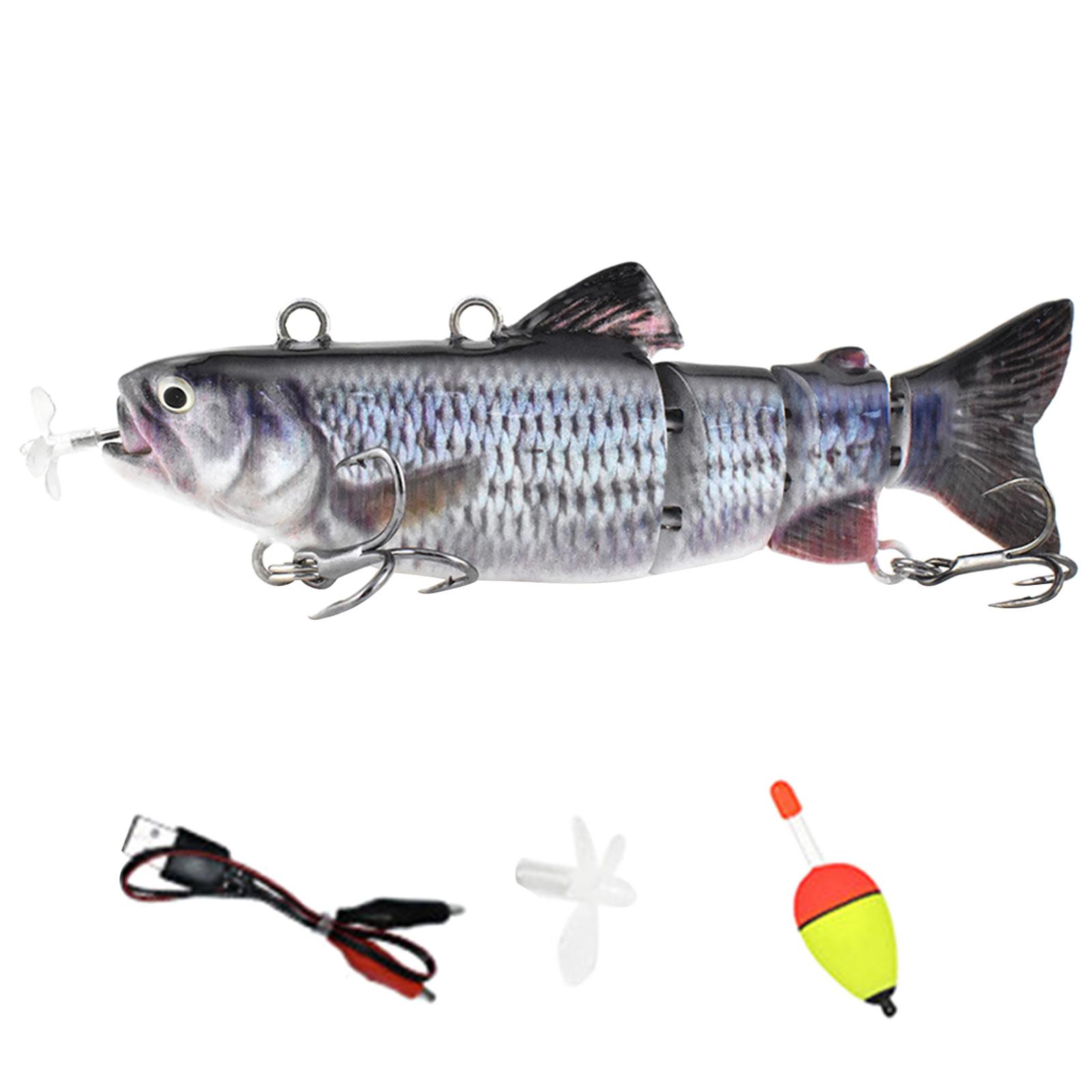 

Robotic Swimming Lure 4-Segement MultiJointed Swimbait Electric Baits USB Rechargeable LED Light Fishing Lure 90 сірий
