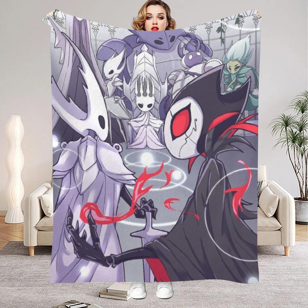 Hollow Knight Blanket Cartoon Game Printed Flannel Blanket for Home Living Room Bedroom Decor New Year Christmas Gift for Fans