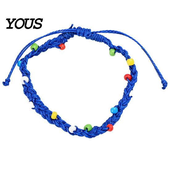 Waterproof Braided Rope Jewelry Handmade Bracelet for Women, Bohemian Woven Wrist Durable Cord Bracelets Daily Wear with Colorful Rice Beads,