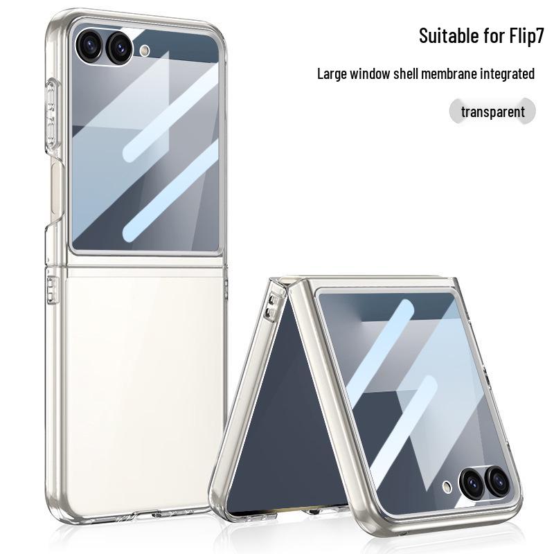 Samsung Z Flip7 Protective Case: Transparent Airbag Shell with Large Window
