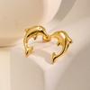 Vnox Dolphin Earrings For Women Girls,Stainless Steel Glossy Animal Element Stud Earrings,Exquisite Compact Ear Jewelry Party