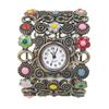 Bohemisk Stil Armbandsur Damklocka Blomsterdekoration Armbandsur