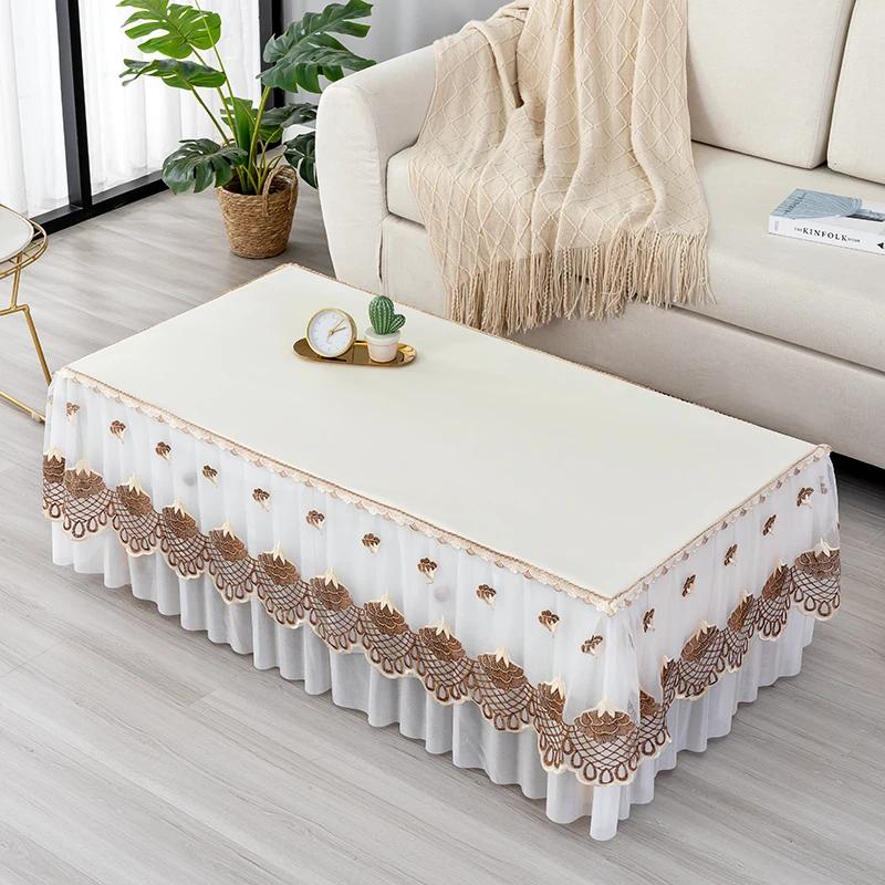 Waterproof Oil Resistant Rectangular Table Cloth Dust Proof Anti Slip Thickened Coffee Table Cover Home Decoration Tablecloth
