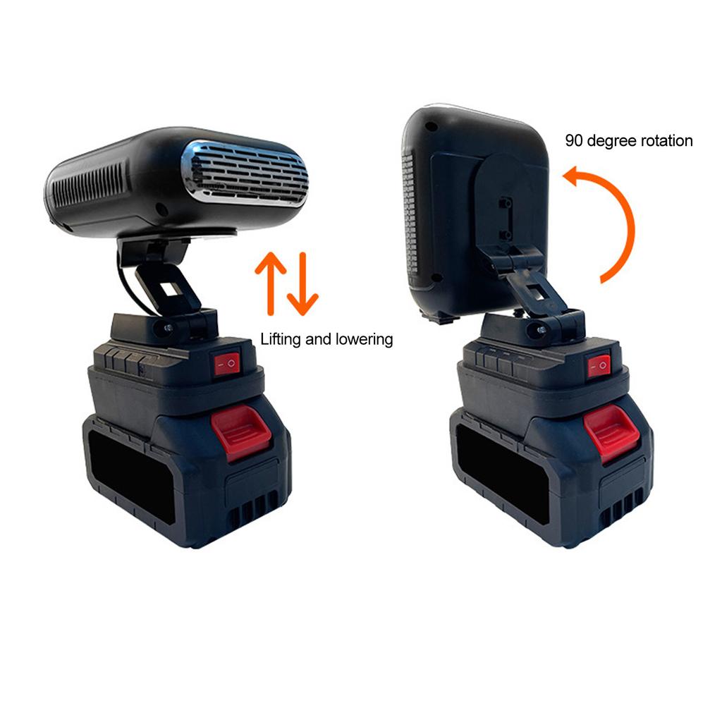 Electric Small Heater Battery Powered Heater Fast Heating 90 Degree  2 Temperatures 2xUSB Compact for Office Dorm Home Car