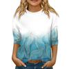 Children's 3/4 Sleeve Tops Casual  Print T Shirt Round Neck Pullover Blouse
