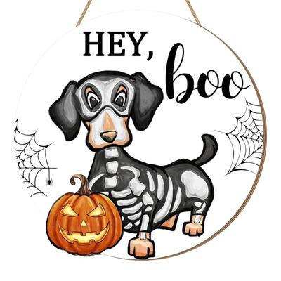Halloween Cartoon House Number Happy Halloween Front Door Hook Decoration Style Wooden Hanging Door