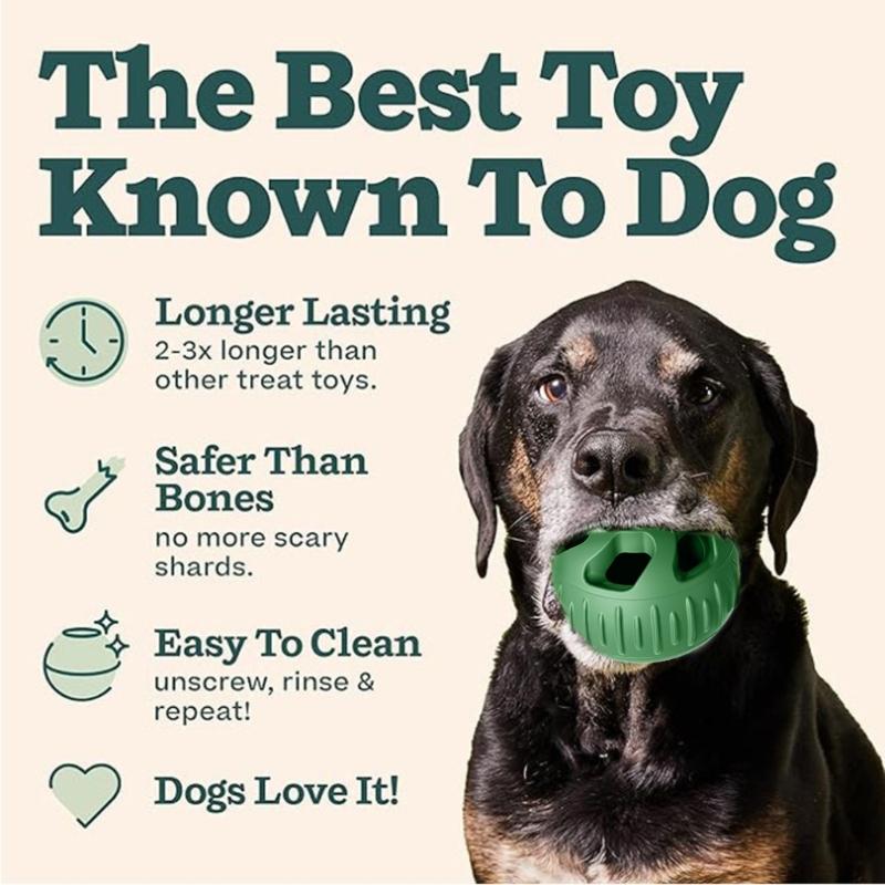 Dog Chew Toy for Small To Large Breeds Leak Food Fillable Treat Ball Teether Silicone Training Toy To Relieve Boredom