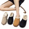 Retro Wind flauschige Hausschuhe Tasche Kopf halbe Stütze Schuhe Damen neue flache Sohle Damen Plüsch Schneestiefel Damenschuhe