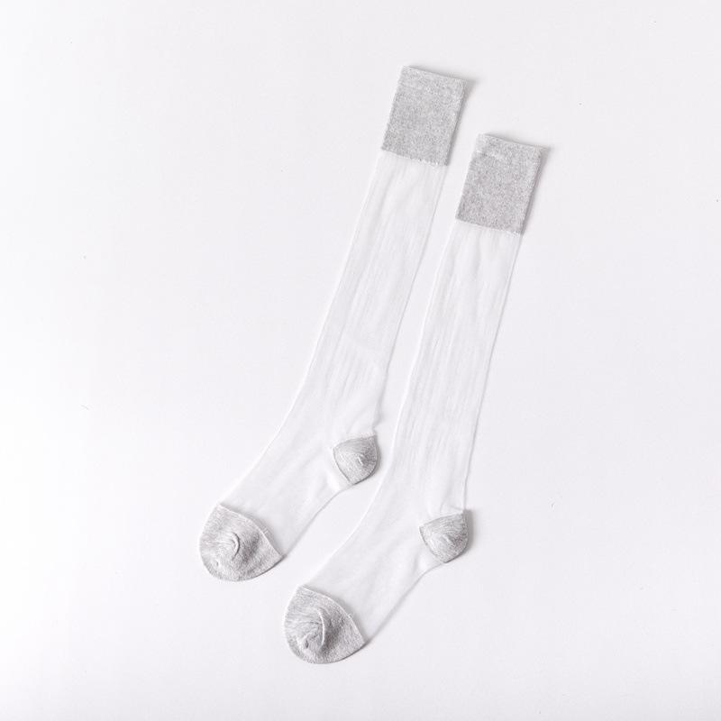 Spring And Summer Thin, Card Stockings Transparent Personalized Glass Silk Knee Crystal Women'S Socks, Women'S Calf Socks