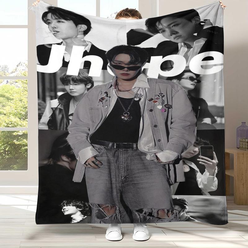 Jung Hoseok J Hope Kpop B-BTS Flannel Blanket,Ultra Soft Warm Plush Throw for Home Bedroom Bed Sofa Cover Office Camping gift
