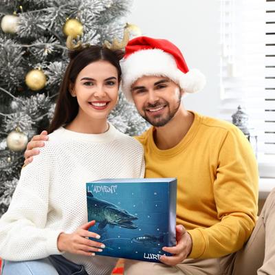 Calendario de Adviento de señuelos de pesca 2024 Calendario de cuenta regresiva de Navidad de pesca 24 días Regalos de Navidad de señuelos de pesca para pescadores Hombres Niños