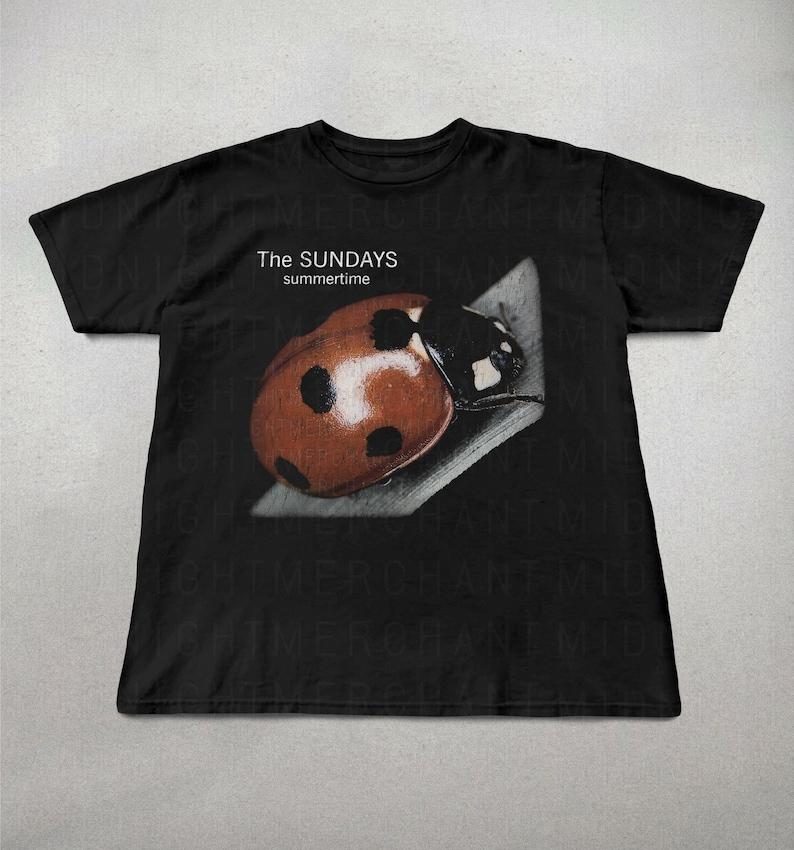 

Винтажная хлопковая футболка с коротким рукавом Sundays Summer Time, забавная футболка с принтом, мужская, женская, в стиле Y2k, уличная одежда, топы M